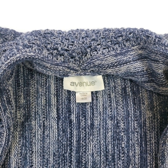 Avenue blue marled open-front cardigan sweater size 18/20 - Picture 2 of 4